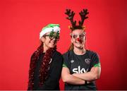 23 December 2021; Goalkeepers Grace Moloney, left, and Courtney Brosnan during a Christmas Republic of Ireland Women photoshoot at Castleknock Hotel in Dublin. Photo by Stephen McCarthy/Sportsfile