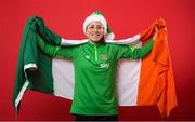 23 December 2021; Lucy Quinn during a Christmas Republic of Ireland Women photoshoot at Castleknock Hotel in Dublin. Photo by Stephen McCarthy/Sportsfile