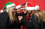 23 December 2021; Players, from left, Jessie Stapleton, Kyra Carusa, Jessica Ziu, Emily Whelan and Izzy Atkinson during a Christmas Republic of Ireland Women photoshoot at Castleknock Hotel in Dublin. Photo by Stephen McCarthy/Sportsfile