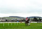 27 December 2021; Jockey Jack Kennedy, on Mighty Potter, is interviewed by RTÉ presenter Katie Walsh after winning the Paddy Power Future Champions Novice Hurdle on day two of the Leopardstown Christmas Festival at Leopardstown Racecourse in Dublin. Photo by Eóin Noonan/Sportsfile