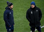 28 December 2021; Jonathan Sexton, left, with backs coach Felipe Contepomi during Leinster rugby squad training at Energia Park in Dublin. Photo by Piaras Ó Mídheach/Sportsfile
