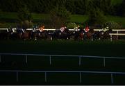 29 December 2021; Dixie Flyer, right, with Hugh Morgan up, leads the field during the Irish Stallion Farms EBF Novice Handicap Hurdle on day four of the Leopardstown Christmas Festival at Leopardstown Racecourse in Dublin. Photo by Seb Daly/Sportsfile