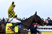 1 January 2022; Jockey Paul Townend celebrates as he enters the winners enclosure after winning the Savills New Year's Day Steeplechase on Al Boum Photo at Tramore Racecourse in Waterford. Photo by Seb Daly/Sportsfile