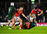1 January 2022; Damian de Allende of Munster is tackled by Sammy Arnold of Connacht during the United Rugby Championship match between Connacht and Munster at The Sportsground in Galway. Photo by Eóin Noonan/Sportsfile
