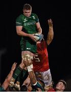1 January 2022; Oisín Dowling of Connacht wins a lineout from Fineen Wycherley of Munster during the United Rugby Championship match between Connacht and Munster at The Sportsground in Galway. Photo by Brendan Moran/Sportsfile Photo by Brendan Moran/Sportsfile