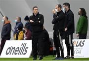 3 January 2022; Sligo manager Tony McEntee and goalkeeping coach Paul Durcan during the Connacht FBD League Preliminary Round match between Leitrim and Sligo at the NUI Galway Connacht GAA Air Dome in Bekan, Mayo. Photo by Ramsey Cardy/Sportsfile