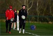 4 January 2022; Joey Carbery, right, during Munster rugby squad training at University of Limerick in Limerick. Photo by Eóin Noonan/Sportsfile