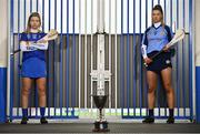 5 January 2022; Gailltír camogie player Ciara Jackman, right, and St.Rynagh’s camogie player, Mairead Daly, in attendance at the AIB Camogie All-Ireland Club Provincial Finals Media Day ahead of the AIB All-Ireland Intermediate Camogie Club Championship 2020 Final, which takes place at Semple Stadium, this Saturday, January 8th at 1.30pm and will see Gailltír take on Leinster champions, St.Rynagh’s of Offaly, in what is a repeat of the 2019/2020 Intermediate Final. The AIB All-Ireland Junior Camogie Club Championship 2020 Final will also take place this Saturday 9th, with Raharney of Westmeath up against Clanmaurice of Kerry at Moyne Templetouhy GAA Club at 2pm. Both finals will be be streamed live on the Official Camogie Youtube Channel. It’s also an action-packed weekend in the AIB GAA Club Championships. Kilmacud Crokes of Dublin will take on Kildare champions Naas GAA in the AIB Leinster Senior Football Club Championship Final at 5pm on Saturday, January 8th, which will be aired live on RTÉ 2. Mayo’s Knockmore will battle it out against Roscommon’s Padraig Pearses in the AIB Connacht Senior Football Club Championship Final at 1.30pm in Ballina on Sunday, January 9th and will be shown live on TG4. Waterford’s Ballygunner will face off against Limerick champions Kilmallock in the AIB GAA Munster Senior Club Hurling Championship Final at Páirc Uí Chaoimh at 3.30pm on Sunday, January 9th and will also be shown live on TG4. This year’s AIB Club Championships celebrate #TheToughest players in Gaelic Games - those who are not defined by what they have won, but by how they persevere no matter. Photo by Sam Barnes/Sportsfile