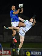 5 January 2022; Stefan Okunbor of Kerry catches the throw-in ahead of Darragh Tracey of Limerick during the McGrath Cup Group B match between Kerry and Limerick at Austin Stack Park in Tralee, Kerry. Photo by Brendan Moran/Sportsfile