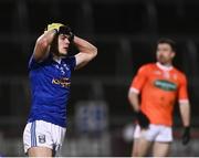 6 January 2022; Oisin Brady of Cavan reacts to a missed opportunity during the Dr McKenna Cup Round 1 match between Cavan and Armagh at Kingspan Breffni in Cavan. Photo by David Fitzgerald/Sportsfile