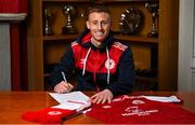 7 January 2022; St Patrick's Athletic new signing Eoin Doyle is unveiled at Richmond Park in Dublin. Photo by Seb Daly/Sportsfile