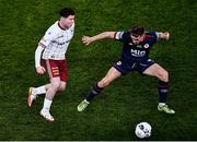 28 November 2021; Ali Coote of Bohemians and Matty Smith of St Patrick's Athletic during the Extra.ie FAI Cup Final match between Bohemians and St Patrick's Athletic at Aviva Stadium in Dublin. Photo by Ben McShane/Sportsfile