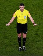 28 November 2021; Referee Robert Hennessy during the Extra.ie FAI Cup Final match between Bohemians and St Patrick's Athletic at Aviva Stadium in Dublin. Photo by Ben McShane/Sportsfile