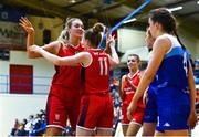 7 January 2022; Shannon Ryan, left, and Edel Thornton of Singleton Supervalu Brunell celebrate a basket during the InsureMyHouse.ie Paudie O’Connor Cup semi-final match between The Address UCC Glanmire and Singleton's SuperValu Brunell at Neptune Stadium in Cork. Photo by Sam Barnes/Sportsfile