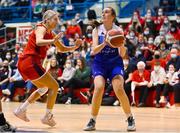 7 January 2022; Casey Grace of The Address UCC Glanmire in action against Avril Braham of Singleton Supervalu Brunell during the InsureMyHouse.ie Paudie O’Connor Cup semi-final match between The Address UCC Glanmire and Singleton's SuperValu Brunell at Neptune Stadium in Cork. Photo by Sam Barnes/Sportsfile