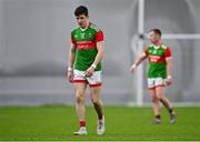 7 January 2022; Conor Loftus of Mayo after his side's defeat in the Connacht FBD League semi-final match between Mayo and Galway at the NUI Galway Connacht GAA Air Dome in Bekan, Mayo. Photo by Eóin Noonan/Sportsfile