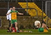 7 January 2022; Caolan Ward of Donegal celebrates a late free during the Dr McKenna Cup Round 1 match between Donegal and Down at Pairc MacCumhaill in Ballybofey, Donegal. Photo by Ramsey Cardy/Sportsfile
