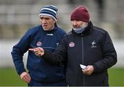 8 January 2022; Kildare manager Glenn Ryan, right, with selector Johnny Doyle before the O'Byrne Cup Group C match between Kildare and Westmeath at St Conleth's Park in Newbridge, Kildare. Photo by Piaras Ó Mídheach/Sportsfile