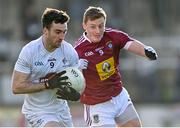 8 January 2022; Kevin Flynn of Kildare in action against Ray Connellan of Westmeath during the O'Byrne Cup Group C match between Kildare and Westmeath at St Conleth's Park in Newbridge, Kildare. Photo by Piaras Ó Mídheach/Sportsfile