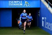 8 January 2022; Gailltír captain Margo Heffernan leads her side out before the 2020 AIB All-Ireland Intermediate Club Camogie Championship Final match between Gailltír and St Rynagh's at Semple Stadium in Thurles, Tipperary. Photo by Ben McShane/Sportsfile
