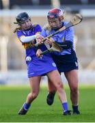 8 January 2022; Sinead Hanamy of St Rynagh's in action against Hannah Flynn of Gailltír during the 2020 AIB All-Ireland Intermediate Club Camogie Championship Final match between Gailltír and St Rynagh's at Semple Stadium in Thurles, Tipperary. Photo by Ben McShane/Sportsfile