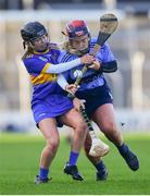 8 January 2022; Sinead Hanamy of St Rynagh's in action against Hannah Flynn of Gailltír during the 2020 AIB All-Ireland Intermediate Club Camogie Championship Final match between Gailltír and St Rynagh's at Semple Stadium in Thurles, Tipperary. Photo by Ben McShane/Sportsfile