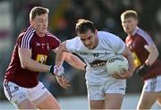 8 January 2022; Con Kavanagh of Kildare in action against Ray Connellan of Westmeath during the O'Byrne Cup Group C match between Kildare and Westmeath at St Conleth's Park in Newbridge, Kildare. Photo by Piaras Ó Mídheach/Sportsfile