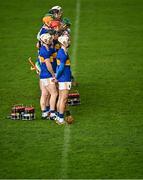 8 January 2022; Tipperary players stand for the playing of Amhrán na bhFiann before the Co-Op Superstores Munster Hurling Cup quarter-final match between Kerry and Tipperary at Austin Stack Park, in Tralee, Kerry. Photo by Eóin Noonan/Sportsfile