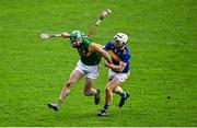 8 January 2022; Eric Leen of Kerry in action against Sean Ryan of Tipperary during the Co-Op Superstores Munster Hurling Cup quarter-final match between Kerry and Tipperary at Austin Stack Park, in Tralee, Kerry. Photo by Eóin Noonan/Sportsfile