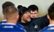8 January 2022; Laois manager Billy Sheehan talks to his players at half-time during the O'Byrne Cup group B match between Wexford and Laois at Hollymount in Galbally, Wexford. Photo by Seb Daly/Sportsfile