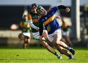 8 January 2022; Cathal Barrett of Tipperary in action against Michael O'Leary of Kerry during the Co-Op Superstores Munster Hurling Cup quarter-final match between Kerry and Tipperary at Austin Stack Park, in Tralee, Kerry. Photo by Eóin Noonan/Sportsfile