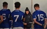 8 January 2022; Laois manager Billy Sheehan talks to his players at half-time during the O'Byrne Cup group B match between Wexford and Laois at Hollymount in Galbally, Wexford. Photo by Seb Daly/Sportsfile