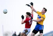 8 January 2022; Paul Walsh of Cork in action against Darren O'Neill of Clare during the McGrath Cup group A match between Clare and Cork at Hennessy Memorial Park in Miltown Malbay, Clare. Photo by Stephen McCarthy/Sportsfile
