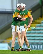 8 January 2022; Eoin Ross of Kerry, right, with team-mate Brian Lonergan after winning the Co-Op Superstores Munster Hurling Cup quarter-final match between Kerry and Tipperary at Austin Stack Park, in Tralee, Kerry. Photo by Eóin Noonan/Sportsfile