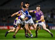 8 January 2022; Eamonn Callaghan of Naas in action against Craig Dias, left, and Cillian O’Shea of Kilmacud Crokes during the AIB Leinster GAA Football Senior Club Championship Final match between Kilmacud Crokes and Naas at Croke Park in Dublin. Photo by David Fitzgerald/Sportsfile