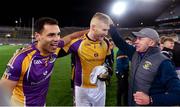 8 January 2022; Kilmacud Crokes selector Vinny Mooney celebrates with Craig Dias, left, and Conor Ferris after the AIB Leinster GAA Football Senior Club Championship Final match between Kilmacud Crokes and Naas at Croke Park in Dublin. Photo by Daire Brennan/Sportsfile