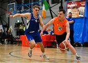 8 January 2022; Oisin O'Reilly of EJ Sligo All-Stars in action against Jack O'Leary of UCC Demons during the President's Cup semi-final match between UCC Demons and EJ Sligo All-Stars at Parochial Hall in Cork. Photo by Sam Barnes/Sportsfile