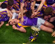8 January 2022; Kilmacud Crokes captain Shane Cunningham leads his side's celebration after the AIB Leinster GAA Football Senior Club Championship Final match between Kilmacud Crokes and Naas at Croke Park in Dublin. Photo by Daire Brennan/Sportsfile