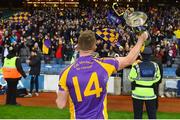 8 January 2022; Kilmacud Crokes captain Shane Cunningham celebrates with the cup after the AIB Leinster GAA Football Senior Club Championship Final match between Kilmacud Crokes and Naas at Croke Park in Dublin. Photo by Daire Brennan/Sportsfile