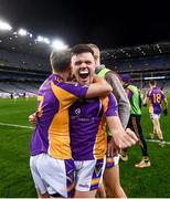 8 January 2022; Tom Fox of Kilmacud Crokes celebrates after the AIB Leinster GAA Football Senior Club Championship Final match between Kilmacud Crokes and Naas at Croke Park in Dublin. Photo by David Fitzgerald/Sportsfile