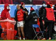 8 January 2022; Simon Zebo of Munster after receiving a red card during the United Rugby Championship match between Munster and Ulster at Thomond Park in Limerick. Photo by Stephen McCarthy/Sportsfile
