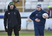 8 January 2022; Kildare selectors Dermot Earley, left, and Johnny Doyle before the O'Byrne Cup Group C match between Kildare and Westmeath at St Conleth's Park in Newbridge, Kildare. Photo by Piaras Ó Mídheach/Sportsfile