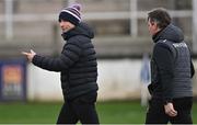 8 January 2022; Westmeath selector Dessie Dolan, left, with Westmeath manager Jack Cooney before the O'Byrne Cup Group C match between Kildare and Westmeath at St Conleth's Park in Newbridge, Kildare. Photo by Piaras Ó Mídheach/Sportsfile