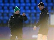 7 January 2022; Ireland head coach Richie Murphy and Charlie Tector of Ireland  before a development match between Leinster A and Ireland U20 at Energia Park in Dublin. Photo by Harry Murphy/Sportsfile