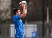 7 January 2022; Lee Barron of Leinster during a development match between Leinster A and Ireland U20 at Energia Park in Dublin. Photo by Harry Murphy/Sportsfile