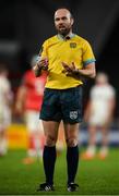 8 January 2022; Referee Mike Adamson during the United Rugby Championship match between Munster and Ulster at Thomond Park in Limerick. Photo by Stephen McCarthy/Sportsfile