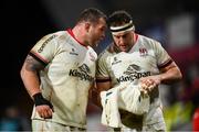 8 January 2022; Jack McGrath, left, and Rob Herring of Ulster during the United Rugby Championship match between Munster and Ulster at Thomond Park in Limerick. Photo by Stephen McCarthy/Sportsfile