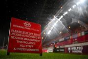 8 January 2022; A general view of Thomond Park before the United Rugby Championship match between Munster and Ulster at Thomond Park in Limerick. Photo by Stephen McCarthy/Sportsfile