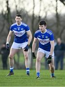 8 January 2022; Brian Daly, right, and James Finn of Laois during the O'Byrne Cup group B match between Wexford and Laois at Hollymount in Galbally, Wexford. Photo by Seb Daly/Sportsfile