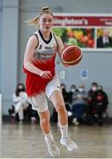 9 January 2022; Lauryn Homan of Singleton SuperValu Brunell during the Basketball Ireland Women's U20 semi-final match between Singleton Supervalu Brunell and Portlaoise Panthers at Parochial Hall in Cork. Photo by Sam Barnes/Sportsfile